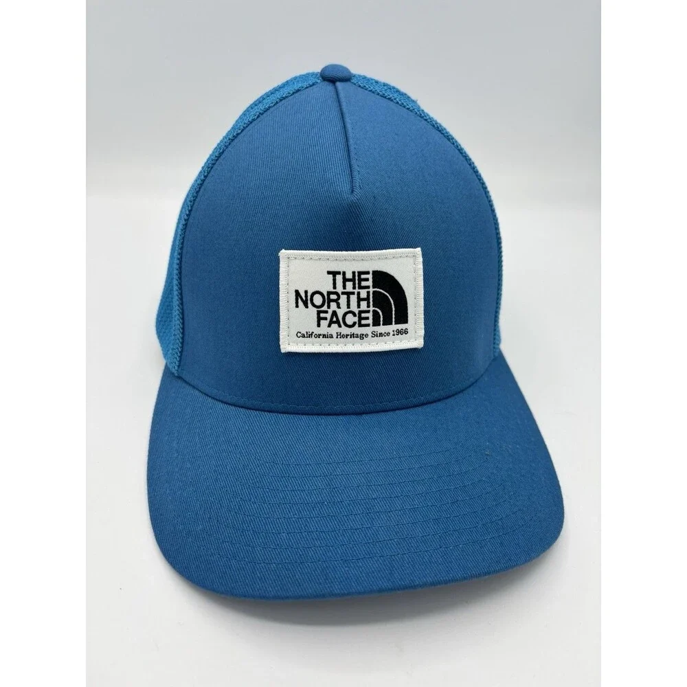 The North Face Flex Fit Snap Back Trucker Hat Keep it Patched Blue